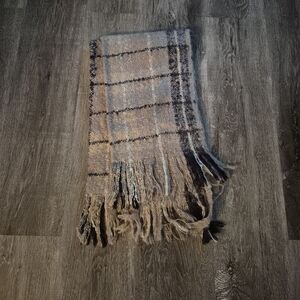 Plaid Fringe Scarf